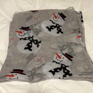 Snowman infinity loop scarf